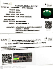 5.76/CT Natural Panna Stone with Govt. Lab Certificate-12313D49940